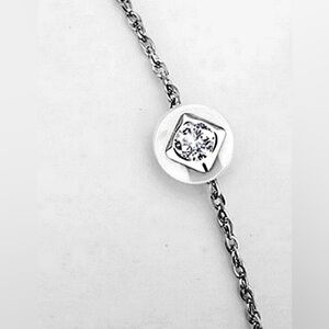 NEW Women's Bezel Simulated Diamond Gold-Plated Ceramic Bracelet, Size 7.8+2"‎